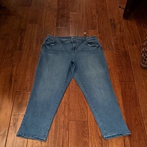 Style & Co. Blue Cropped Stretch Jeans - Women's Ankle Length curvy Boyfriend